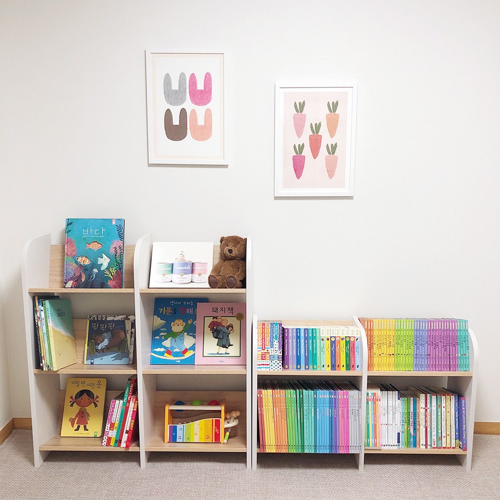 비노즈 라운드 거실 낮은 유아 틈새 책장 2단 3단 DIY 112,500원
