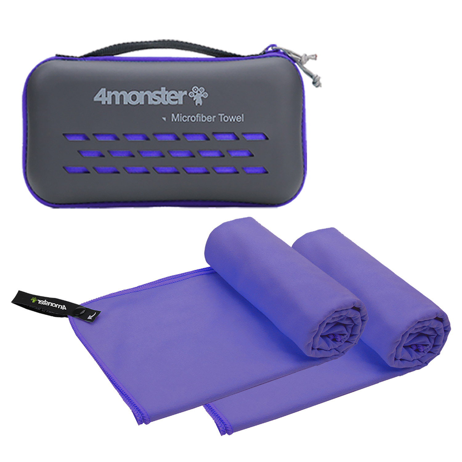 4몬스터 극세사 마이크로화이바타월 엑스라지 2p + EVA 케이스 세트, 퍼플, 1세트 52,720원