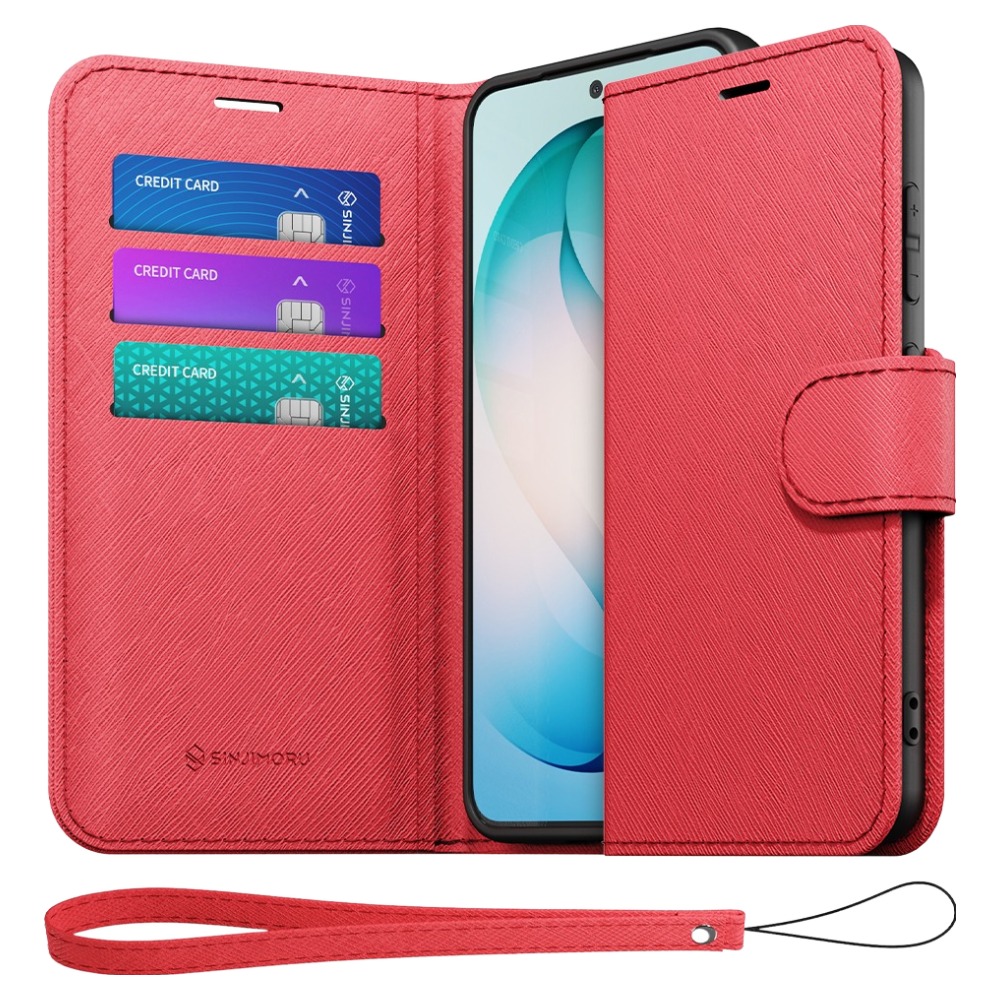 신지모루 마그네틱 가죽 다이어리 지갑 휴대폰 케이스 + 핸드 스트랩 세트 9,930원