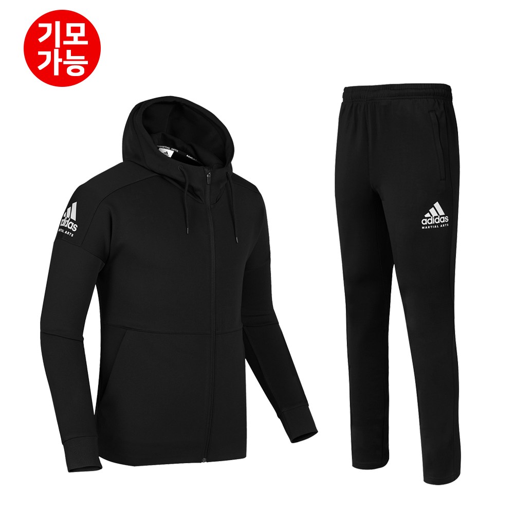 아디다스 컴뱃스포츠 마샬아츠 남녀공용 후드트레이닝복 세트 TR70_BK 트랙탑 져지 후드집업 기모추가가능 129,000원