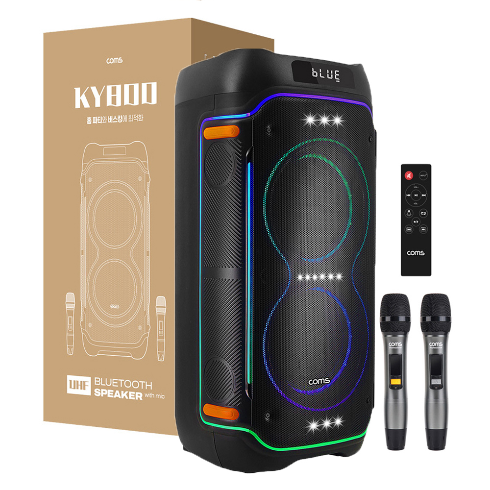 컴스 이동식 블루투스 무선 마이크 앰프 LED 버스킹 스피커 394,360원