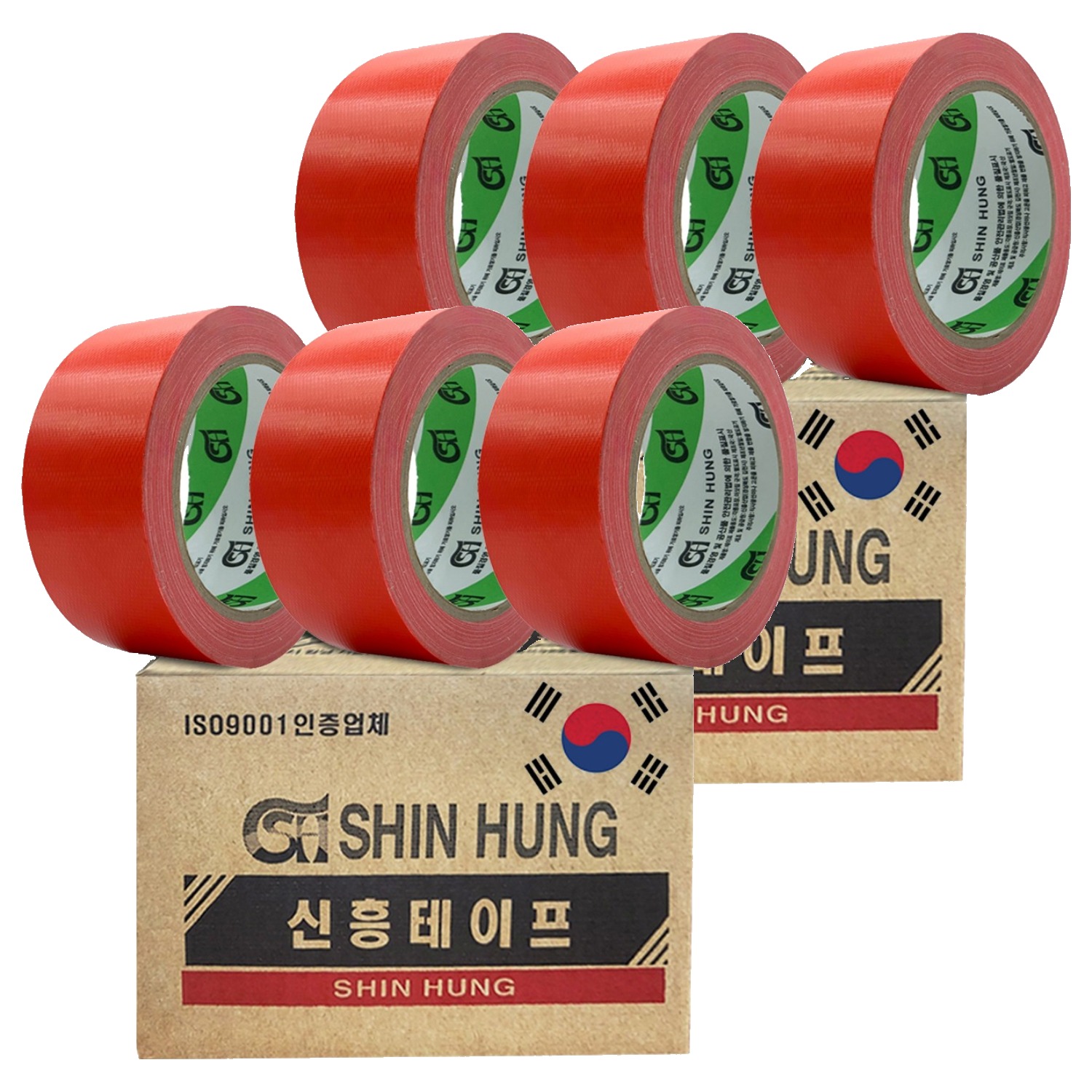 신흥 국산 대용량 라바 청면테이프 48mm X 25M 빨강 12,900원