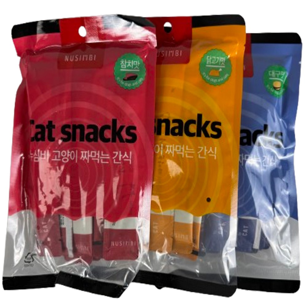 누심비 고양이 짜먹는 간식 길고양이 대용량 15g 3가지맛 90개, 참치맛, 닭고기맛, 대구맛, 15g, 90개 15,900원