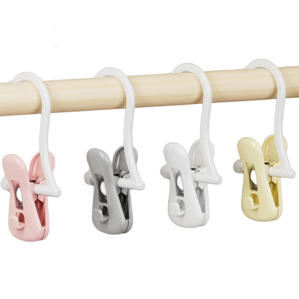 해피굿즈 다용도 강력고정 빨래집게, 크림옐로우, 핑크, 그레이, 화이트, 4개, 현재가 9,500원