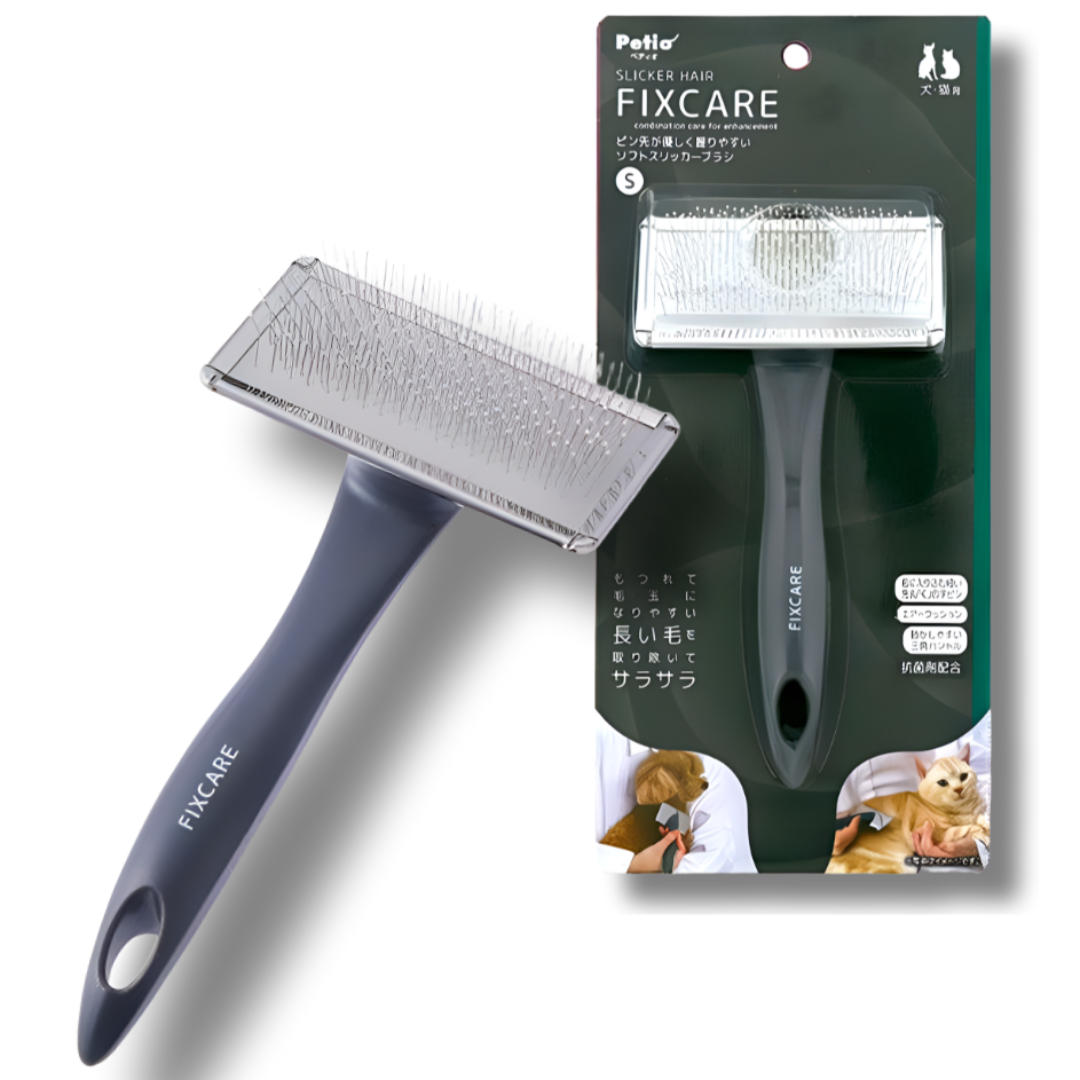 일본 페티오 반려동물 소프트 슬리커 브러시 에어쿠션 부드러운 데일리빗 FIXCARE, 1개, 소 12,000원