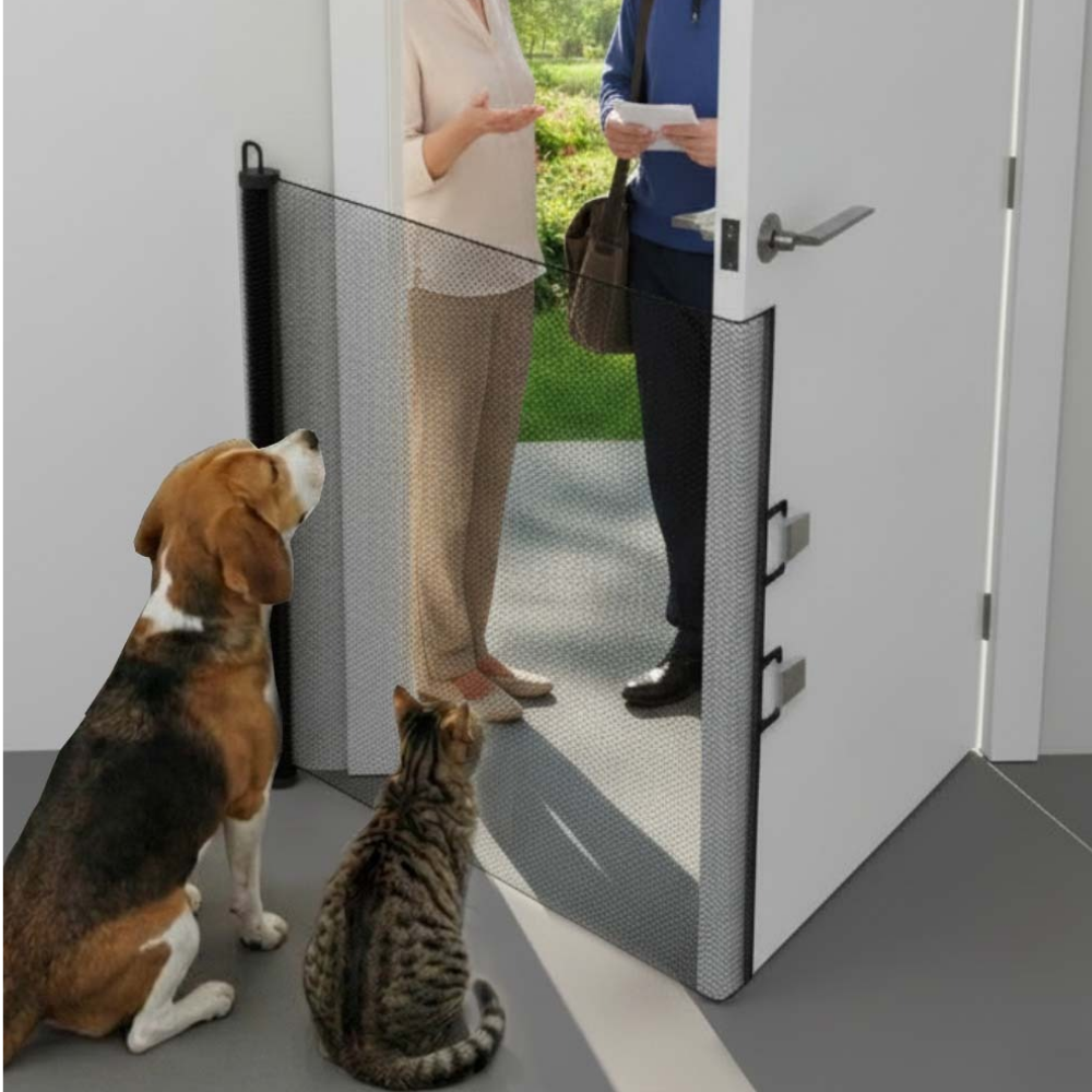 샤이니도트 강아지 안전문 무타공 메쉬 반자동 출입차단문, 1개, 블랙 16,500원