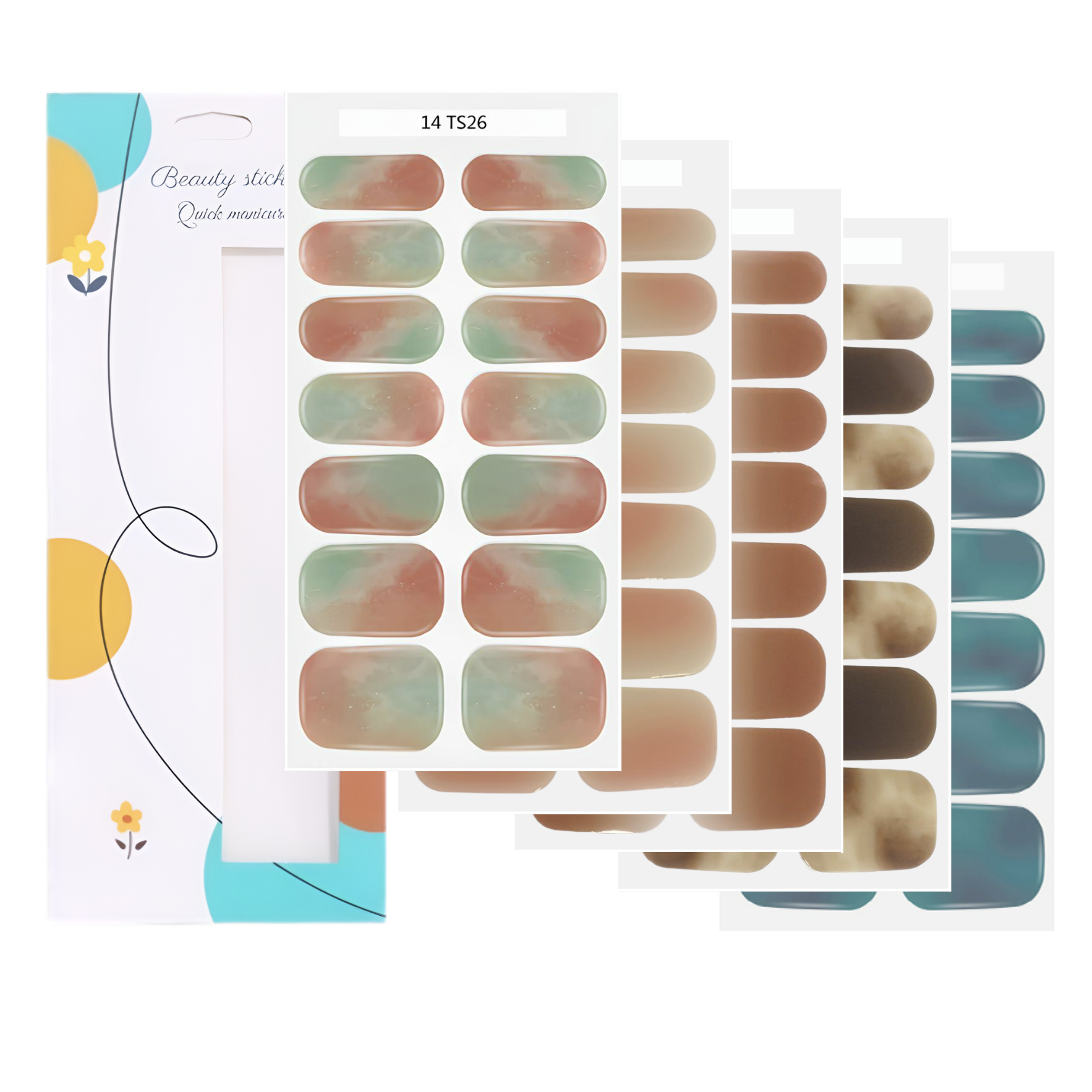 마이뷰티 노램프 젤스트립 포인트 젤 네일 스티커 5장 17,800원