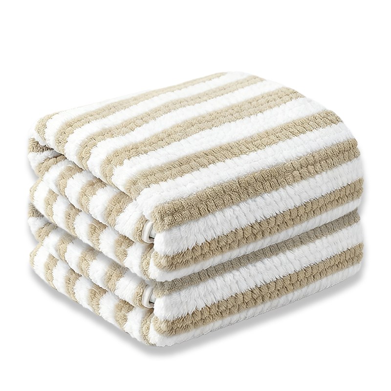 Craftsy 고급 줄무늬 극세사 호텔 대형수건 40수 샤워타올 바스타올 비치타월 목욕타올 고흡수력 수건, 2개, 갈색 11,800원