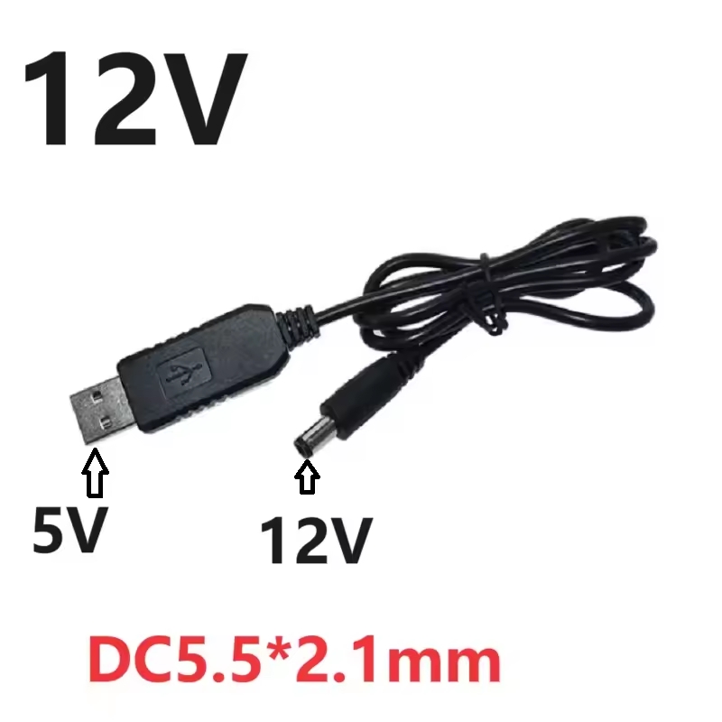 USB 5V to 5V 9V 12V 승압 케이블 DC 전원 케이블, 1개, 12V출력 5,500원