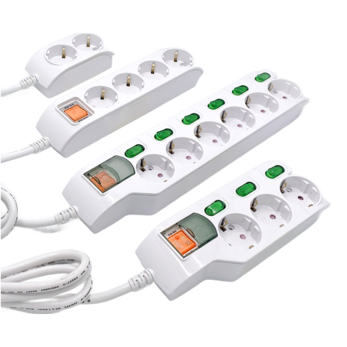 일신전기 일반 접지형 메인 개별 스위치형 멀티코드 멀티탭 1구 2구 3구 4구 5구 6구, 1.5m, 1개 10,000원