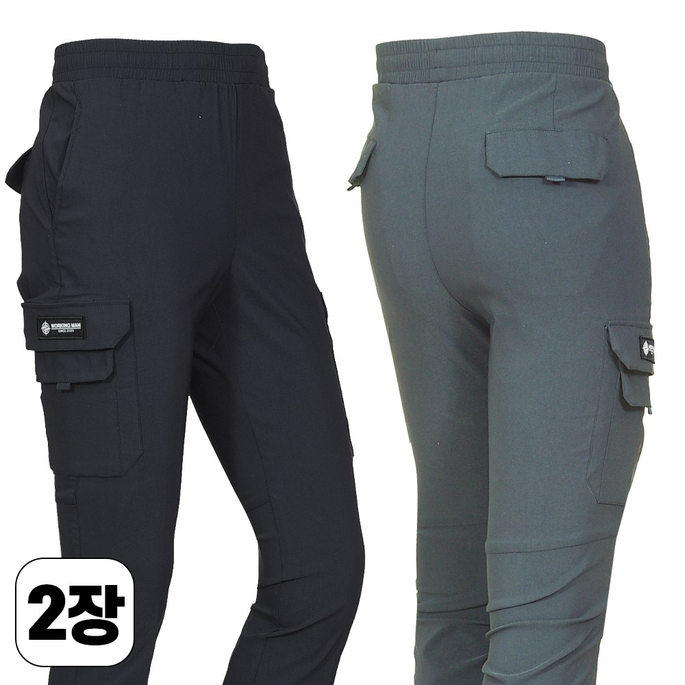 워킹맨 아울렛 1+1 봄 여름 시즌 남성 면 건빵 밴딩 스판바지 일상복 하의 외출복 작업복 B221 38,900원