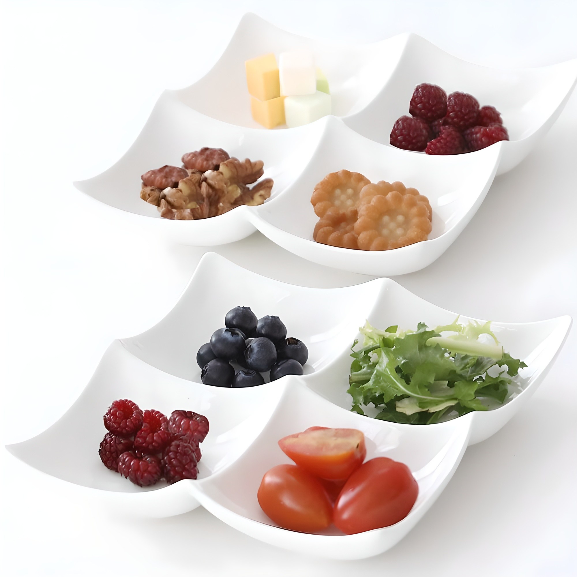 1+1 파쿠젠 4절 도자기 나눔접시 2종 세트, 정사각 대 2p, 1세트 14,800원