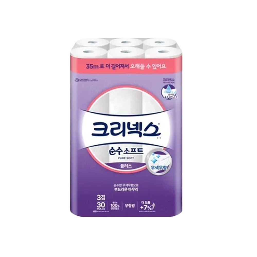 크리넥스 순수소프트 3겹 화장지 35M*30롤 36,090원