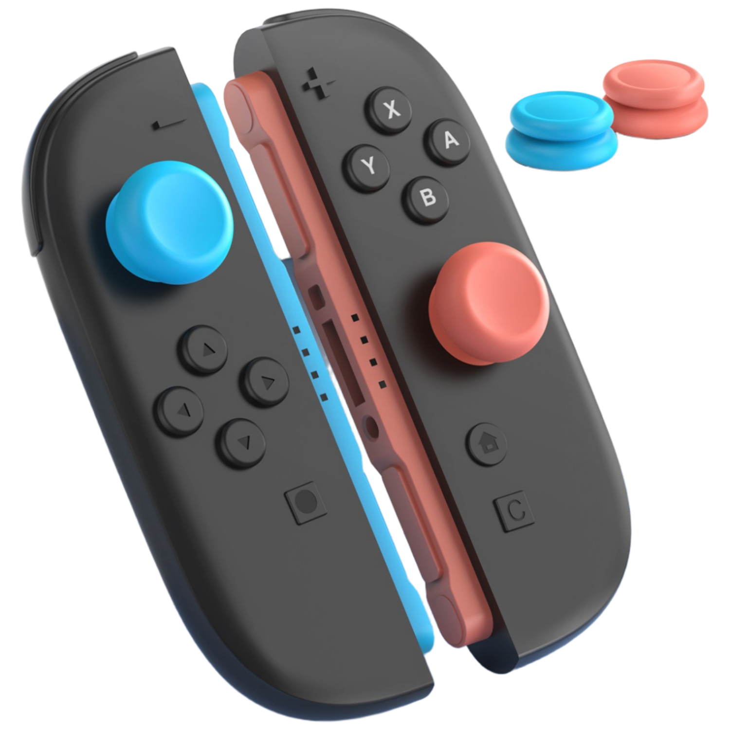 이이네 닌텐도 스위치2 조이콘 듀얼 타입 스틱 캡 세트 Switch2 조이스틱 커버 4p 세트, 1세트, 오렌지&블루, L1121 12,000원