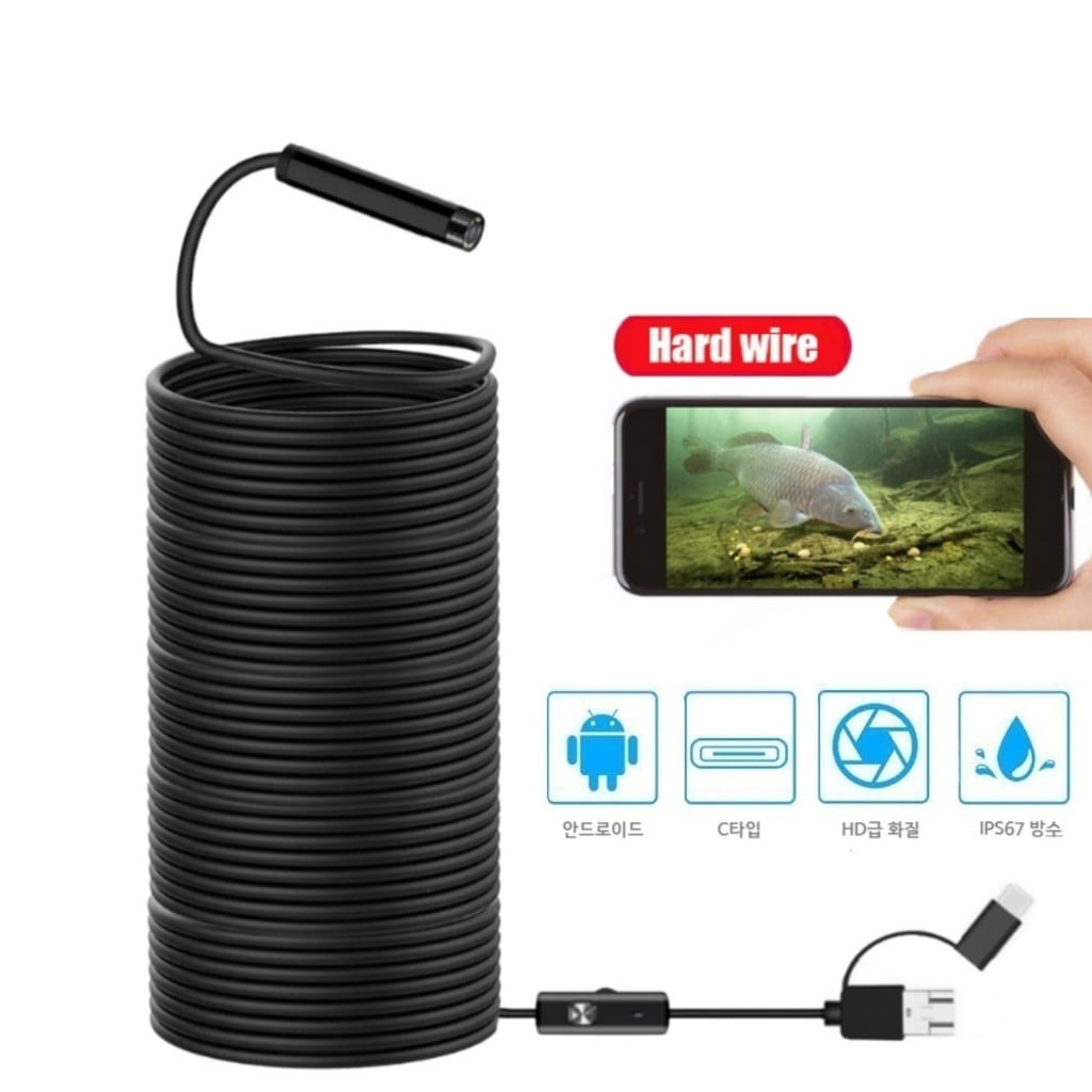 스마트폰 내시경 카메라 고화질 방수 강선 케이블 하수구 배관 틈새 산업용 블랙 30M 112,000원