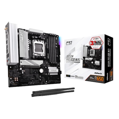 ASRock B650M Pro X3D WiFi 디앤디컴 AMD(소켓AM5) 메인보드 179,000원