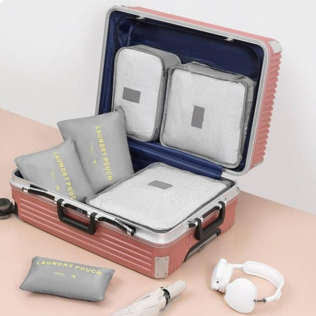 지니홀딩스 여행용 파우치 6종세트 캐리어 정리 압축파우치 방수파우치 정리백 9,980원