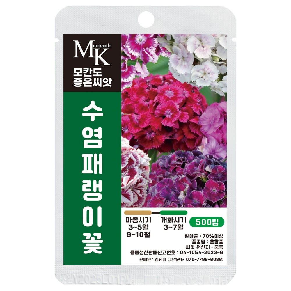 모칸도 좋은씨앗 수염패랭이꽃 씨앗 500립 혼합종 꽃씨 꽃씨앗, 1개 3,700원
