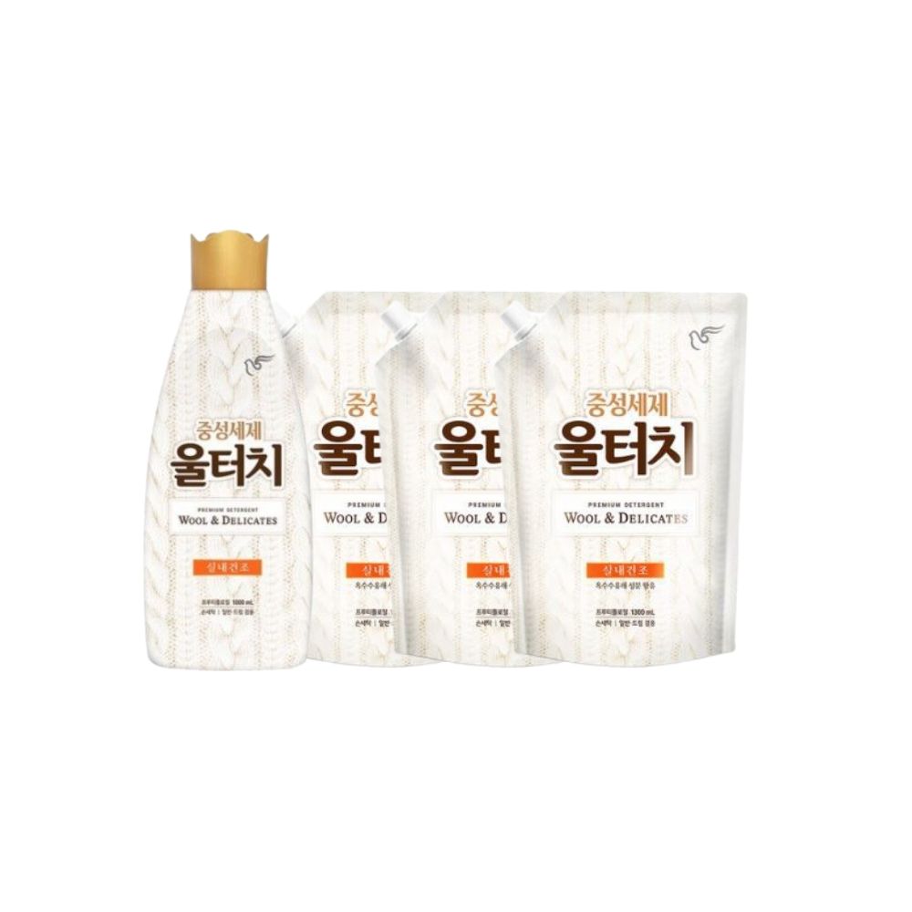 피죤 울터치 중성세제 1L 용기 1개 + 1.3L 리필 3개, 3개, 1.3L 14,750원