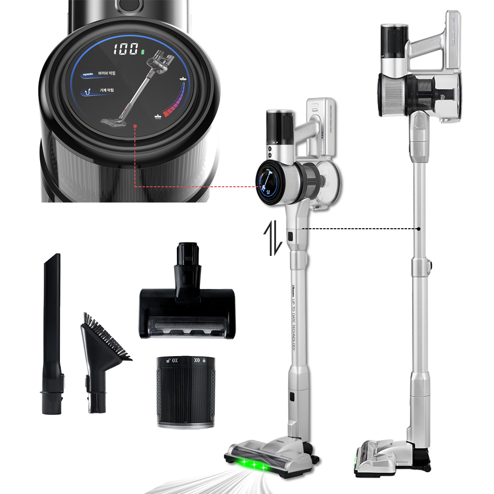 최신형 차이슨 무선 스틱 청소기 + 길이조절 + LCD 화면 + BLDC, 혼합색상, 단일상품 170,000원