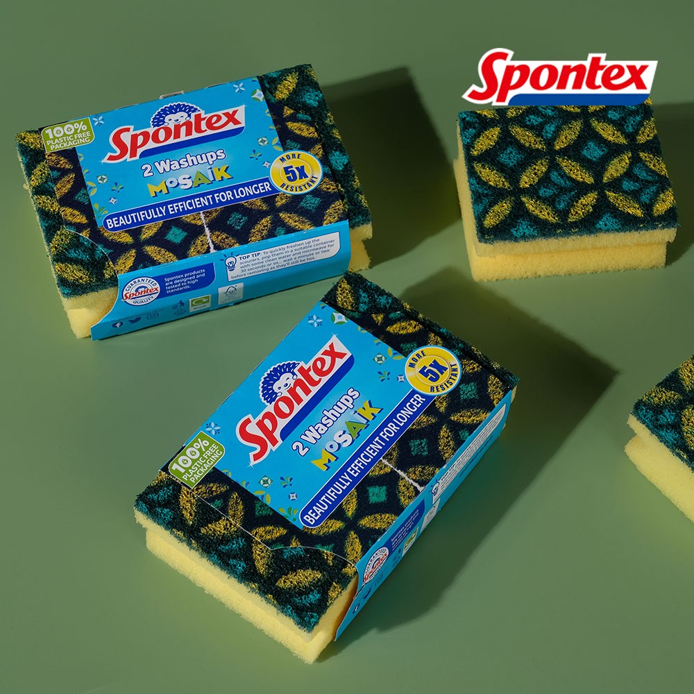 스폰텍스 모자이크 오래가는 수세미 2팩 4P 13,800원