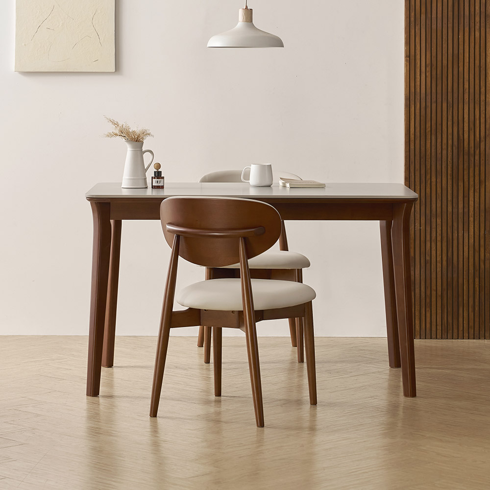 라로퍼니처 플레인 1250 포세린 통 세라믹 4인 고무나무 원목 식탁 세트 295,000원