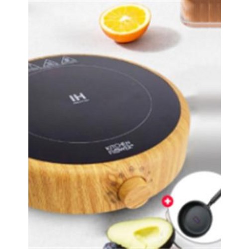 [키친플라워] 우드 원형 인덕션 1구 전기렌지 (사은품 국산후라이팬 증정) 114,600원