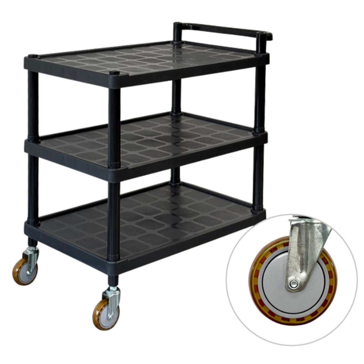 크린핏 3단 ABS 식당 서빙 카트 검정 (와인 바퀴), 1개 119,890원