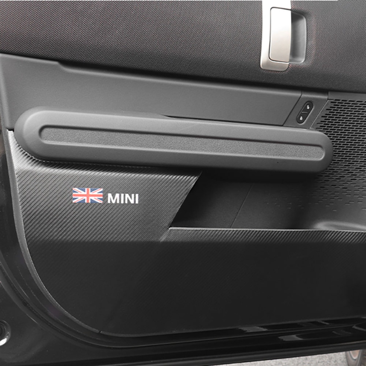 미니쿠퍼 도어 킥가드 보호커버, 블랙, 카본 색상, F바디 3세대, 블랙가죽 도어킥가드, F56 3도어 25,000원