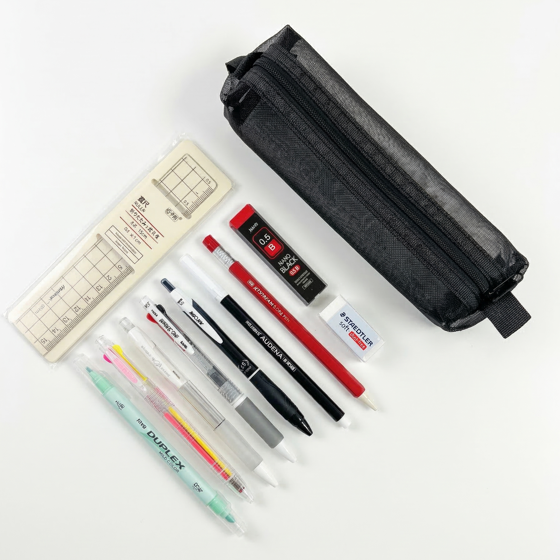 글로넥트 갓성비 필기구 11종 문구세트 메쉬필통 포함, 1세트, 블랙 15,850원