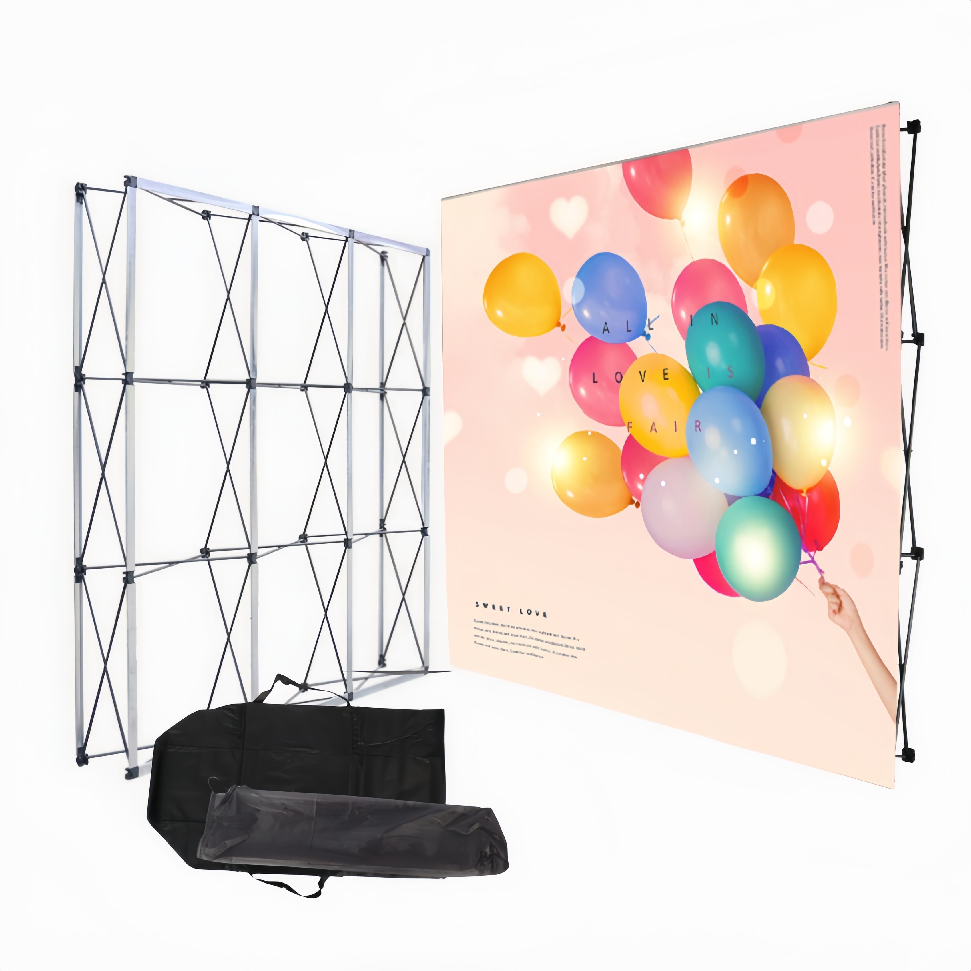 GAPINO 대형 포토월 철제 접이식 현수막 거치대 휴대가능 포토존 230x230cm, 1개 57,800원