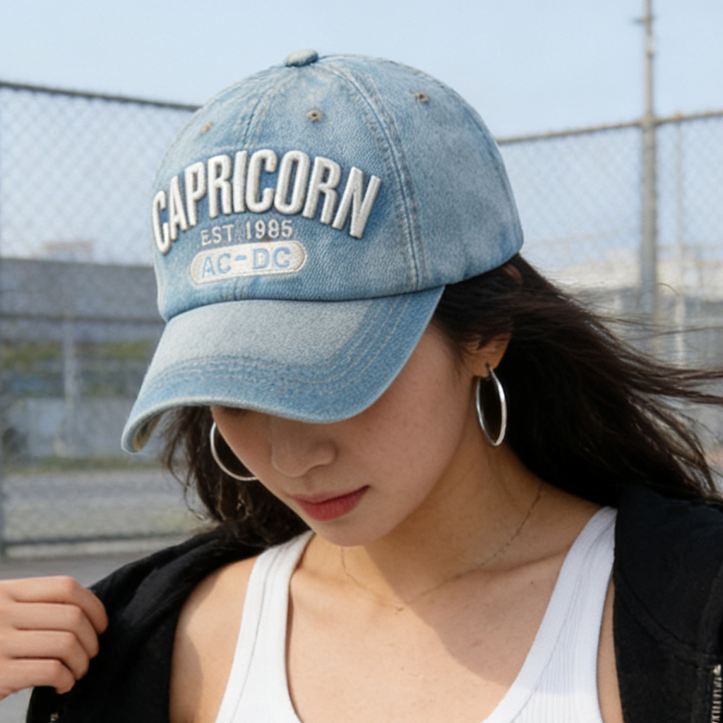 걸핀스 카프리콘 볼드 레터링 데님 볼캡 1574 11,900원
