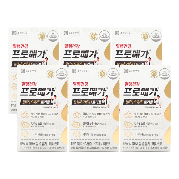 기타 종근당건강 프로메가 알티지 오메가3 트리플 760mg x 60캡슐 6박스 /Hb 104,050원