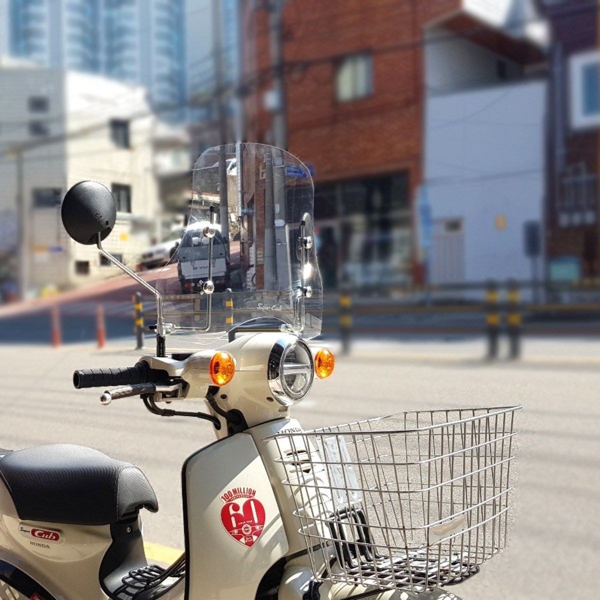 오토티엔 혼다 슈퍼커브110 2018년-2025년 튜닝 36cm 숏 바람막이 윈드스크린, 1개 45,000원