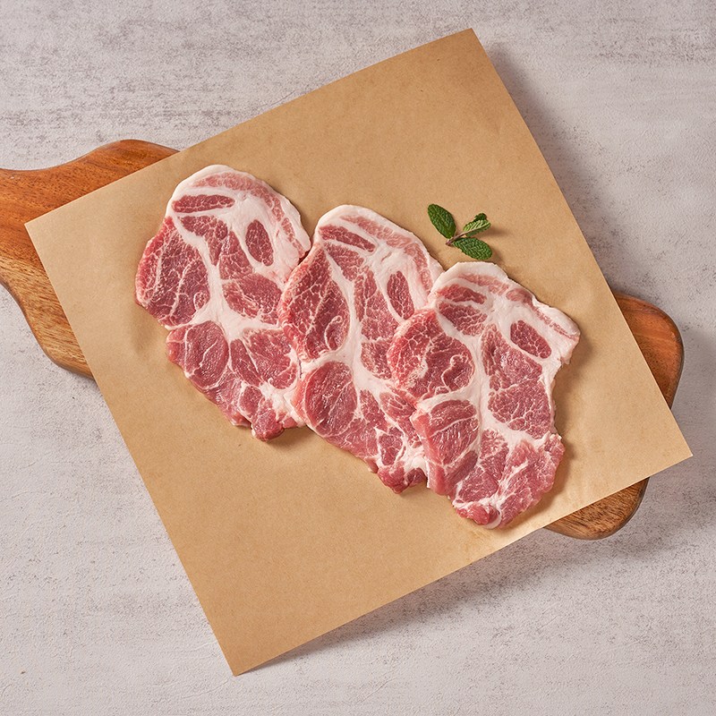 [끼니한돈] 1등급 한돈 목살 (냉장) 1kg, 3개, 1kg 구이용(4-6mm) 65,800원