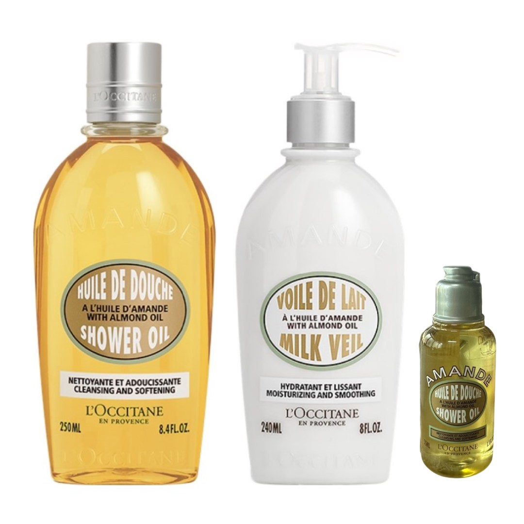 록시땅 아몬드 바디 케어 트리오세트 (샤워 오일 250ml+밀크 베일 240ml +샤워 오일 미니 35ml 증정), 1개 94,000원