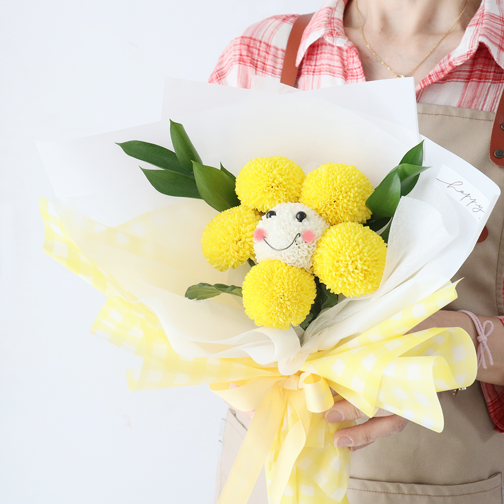 [로켓프레시] 모리앤 생화 스마일 퐁퐁 꽃다발 31,800원