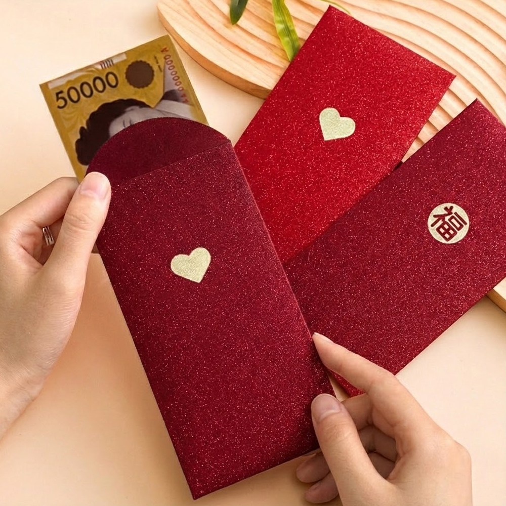 로열스테디 고급펄지 예쁜 세뱃돈 용돈봉투, 6개, 레드(밝은) 하트 3,700원