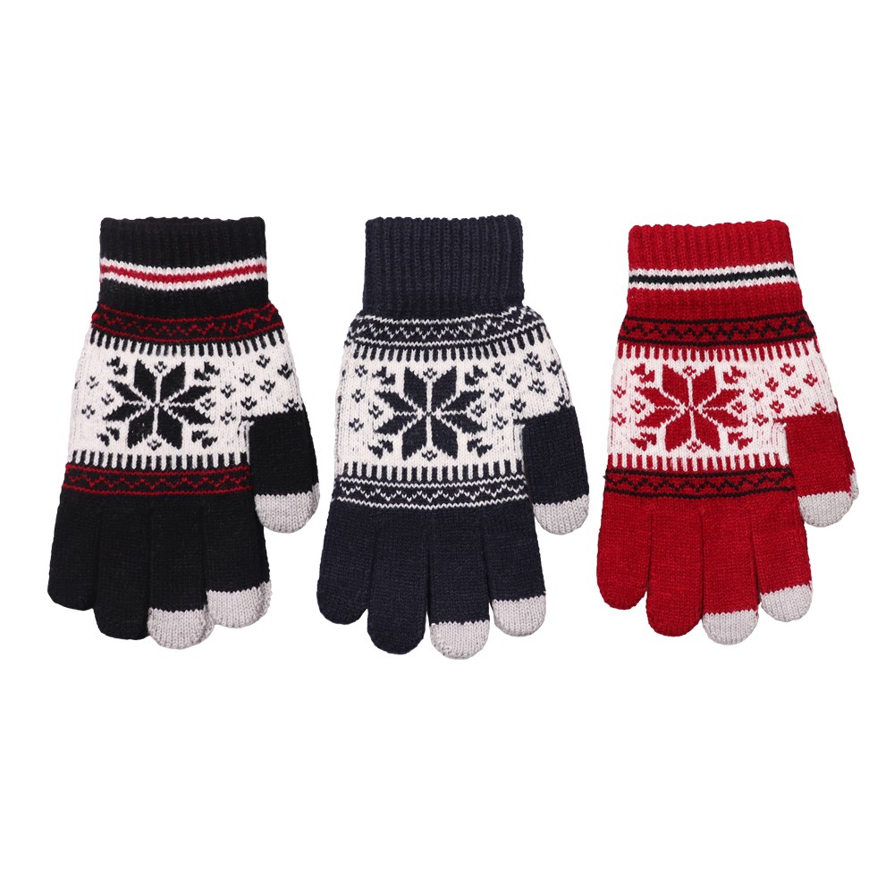 가온커머스 겨울 방한 니트 눈꽃장갑 스마트폰 터치 장갑 1,500원
