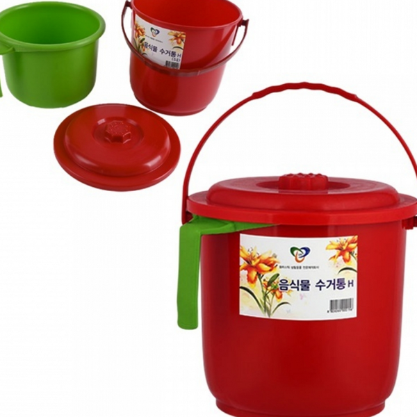 음식물 쓰레기통 물기제거 손잡이 물빠짐 물빠짐 음식물 쓰레기통 가정용 업소용 5리터 주방용 거름망, 1개, FREE 13,510원