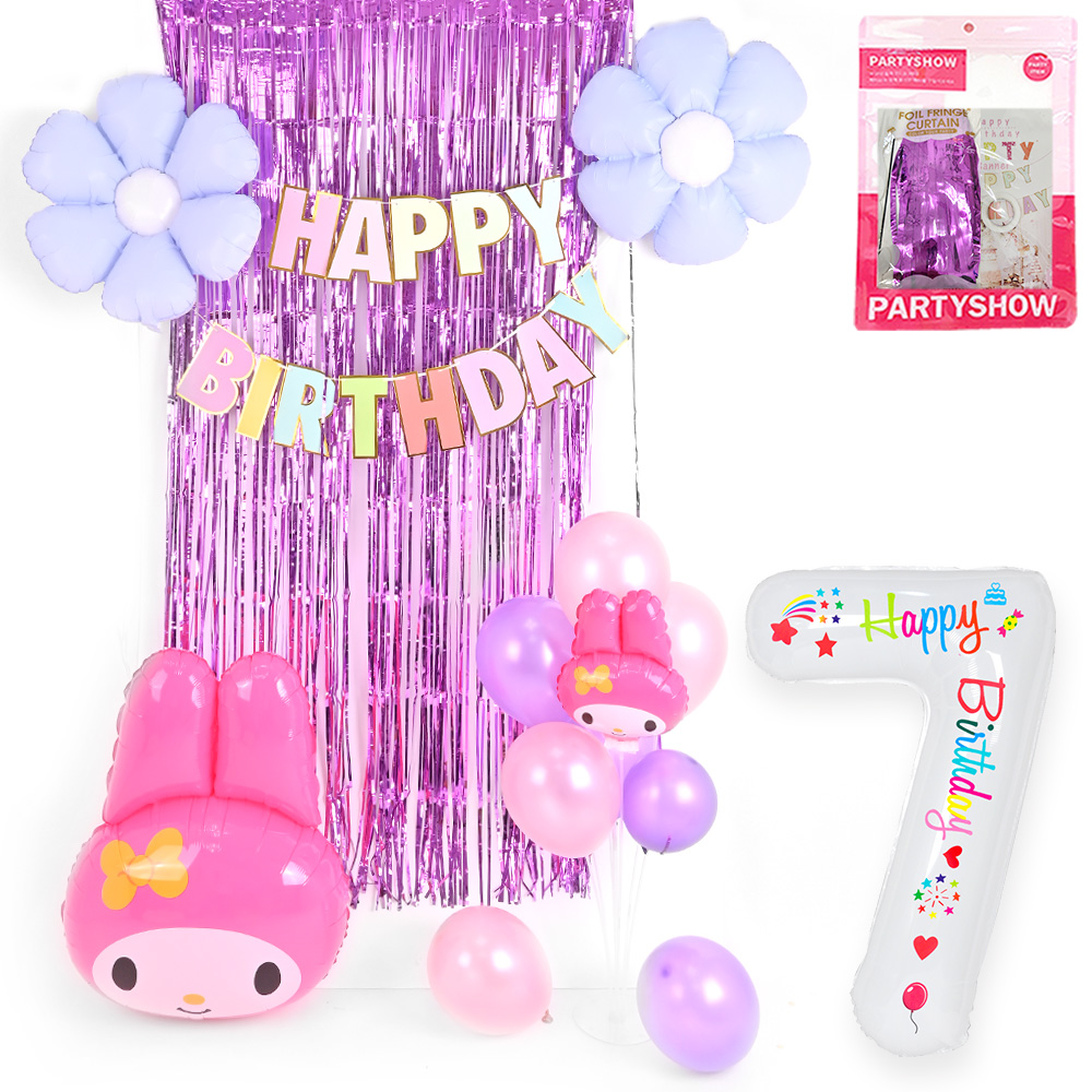 파티쇼 생일 파티 캐릭터 마이멜로디 풍선 + 숫자풍선 7 세트 26,690원