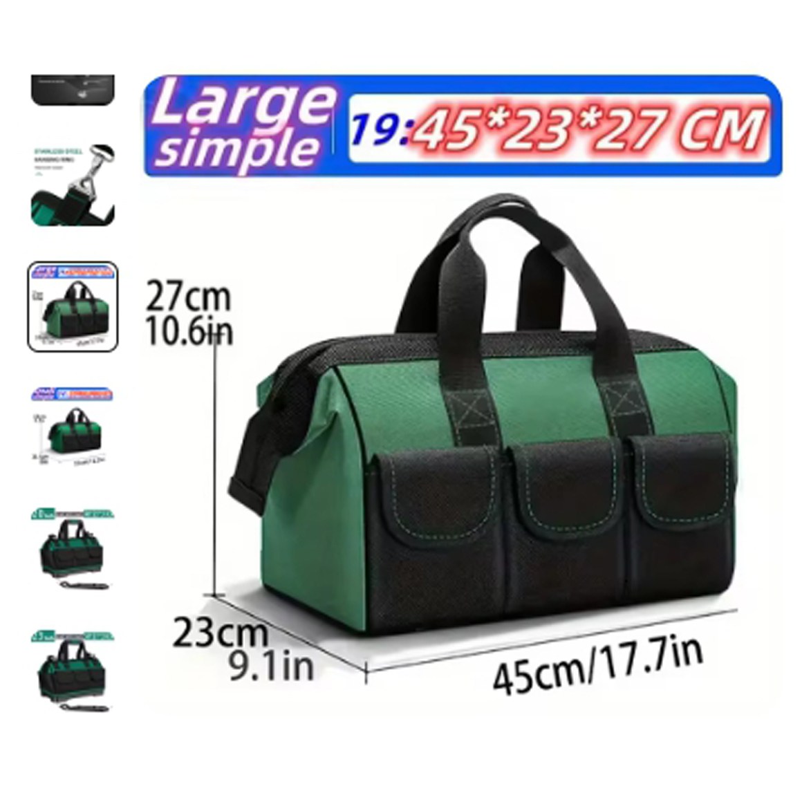 19 인치 옥스포드 캔버스 방수 가방 다기능 도구 가방 내마모성 공구 수리 보관  공구 가방 17,000원