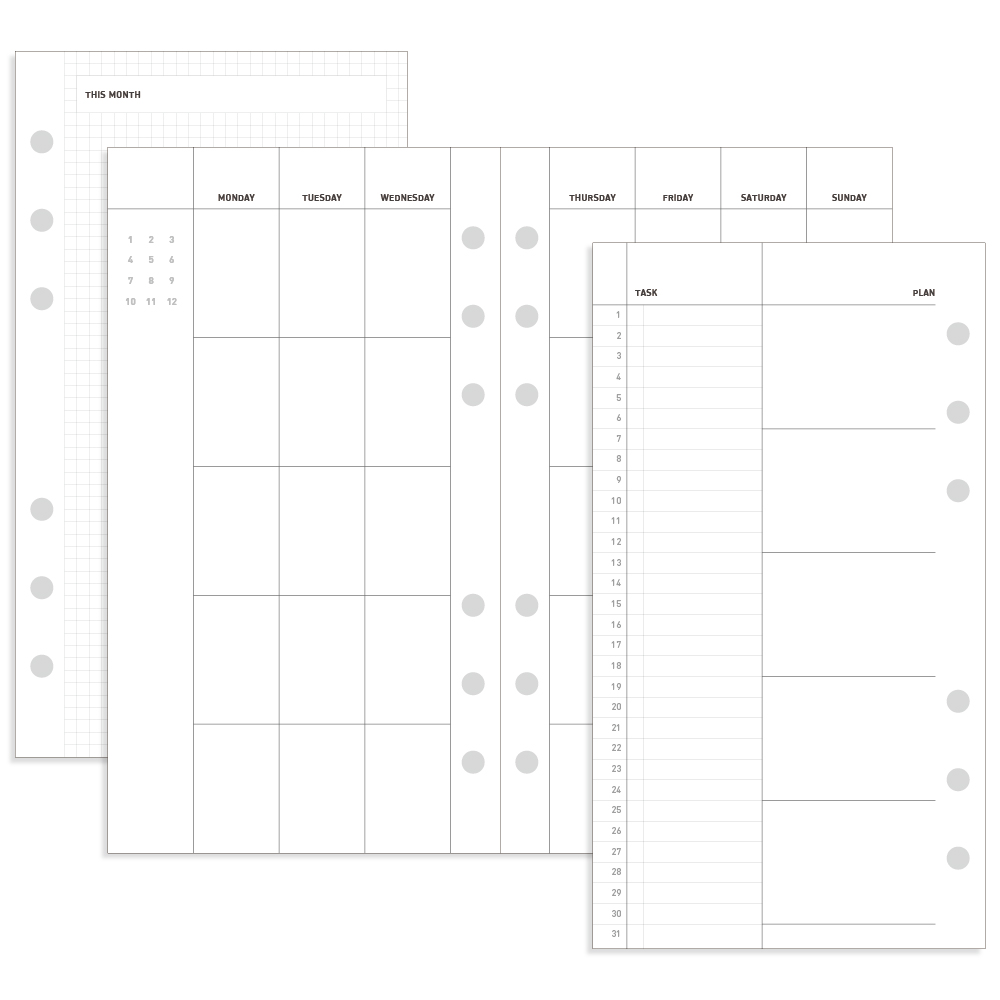 데이스테이션 A6 B6 6공 바인더 먼슬리 플래너 월간속지 2,800원