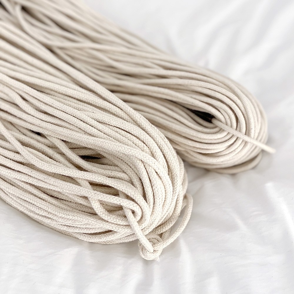 국내제조 순면 스트링 소분판매 4mm 5mm 아이보리 마크라메 파이핑 면끈, 1개 16,600원