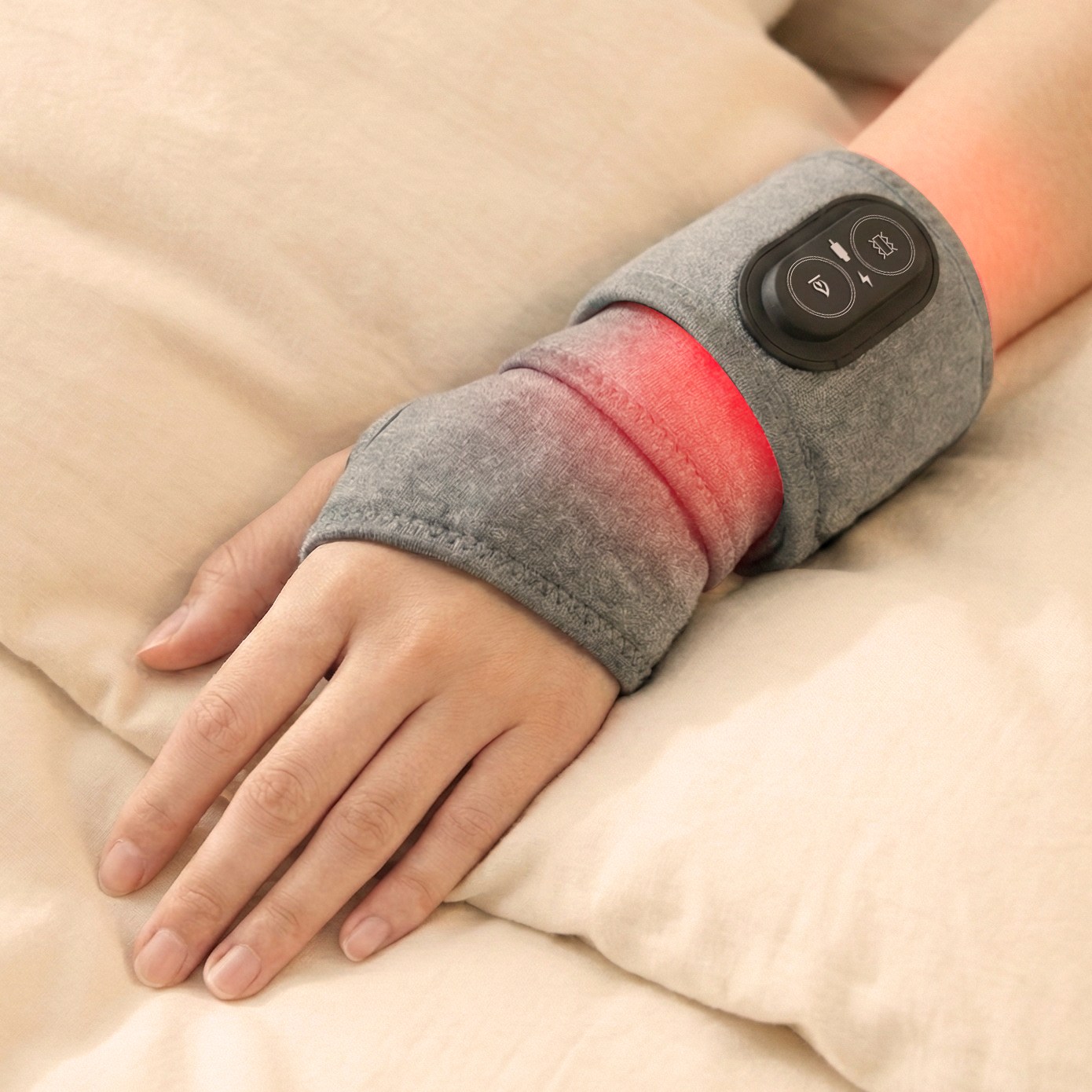 휴모아 근적외선 온열 손목 발목 마사지 밴드 (진동 듀얼파장 찜질기 / 무릎 팔꿈치 다용도) HMA-WL01, 회색, HMA-WL01 69,000원