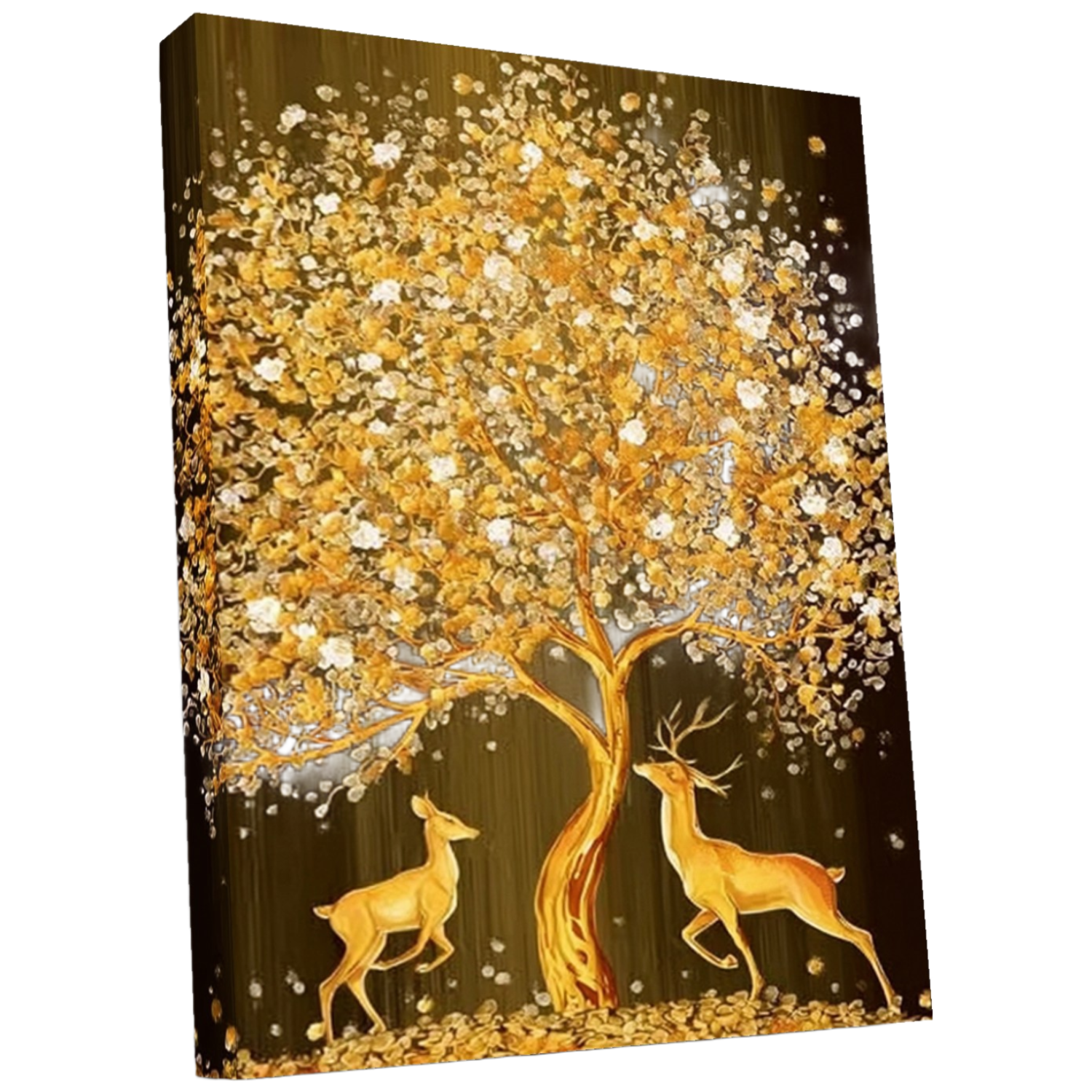 뉴타임즈 3D 보석십자수 다이아몬드 그림 40X50cm 캔버스 액자 포함 DIY 십자수 홈 인테리어 수공예 애호가, 1세트, 황금 나무 아래의 사슴 00185 20,000원