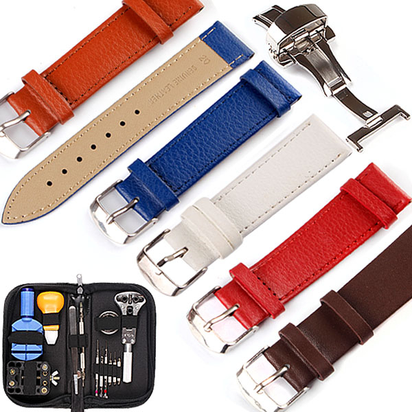 손목시계 가죽줄 송아지 가죽 시계줄 14mm 16mm 18mm 20mm 22mm 남자 여자 패션 시계 스트랩 디버클 갤럭시 워치 밴드 12mm 버클 교체 수리 공구 6,700원