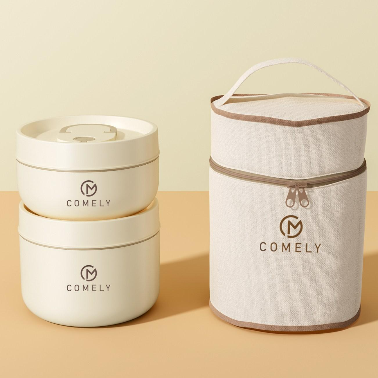 코믈리 304 스테인리스 전자레인지 적용 보온 도시락통 휴대용 보온가방 포함, 1개, 베이지2단 21,900원