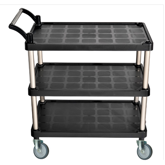 유한캐스터 서빙카트 3단 대 식당카트 가정용 업소용서빙카트, 블랙 (회색바퀴), 1개 77,000원