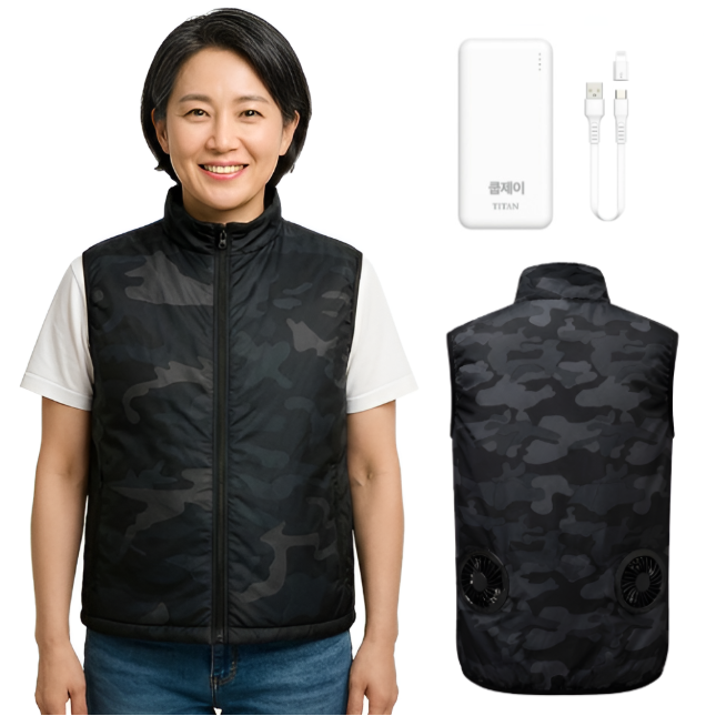 쿱제이 시원한 작업복 선풍기 조끼 보조배터리 2개 아이스조끼 59,800원